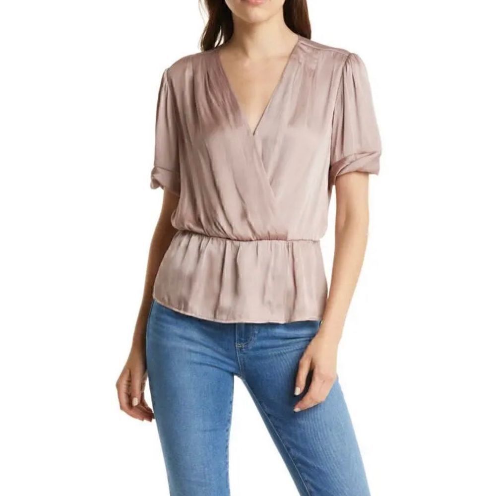 Paige Felicity Peplum Blouse in Wild Rose NWT Size Large